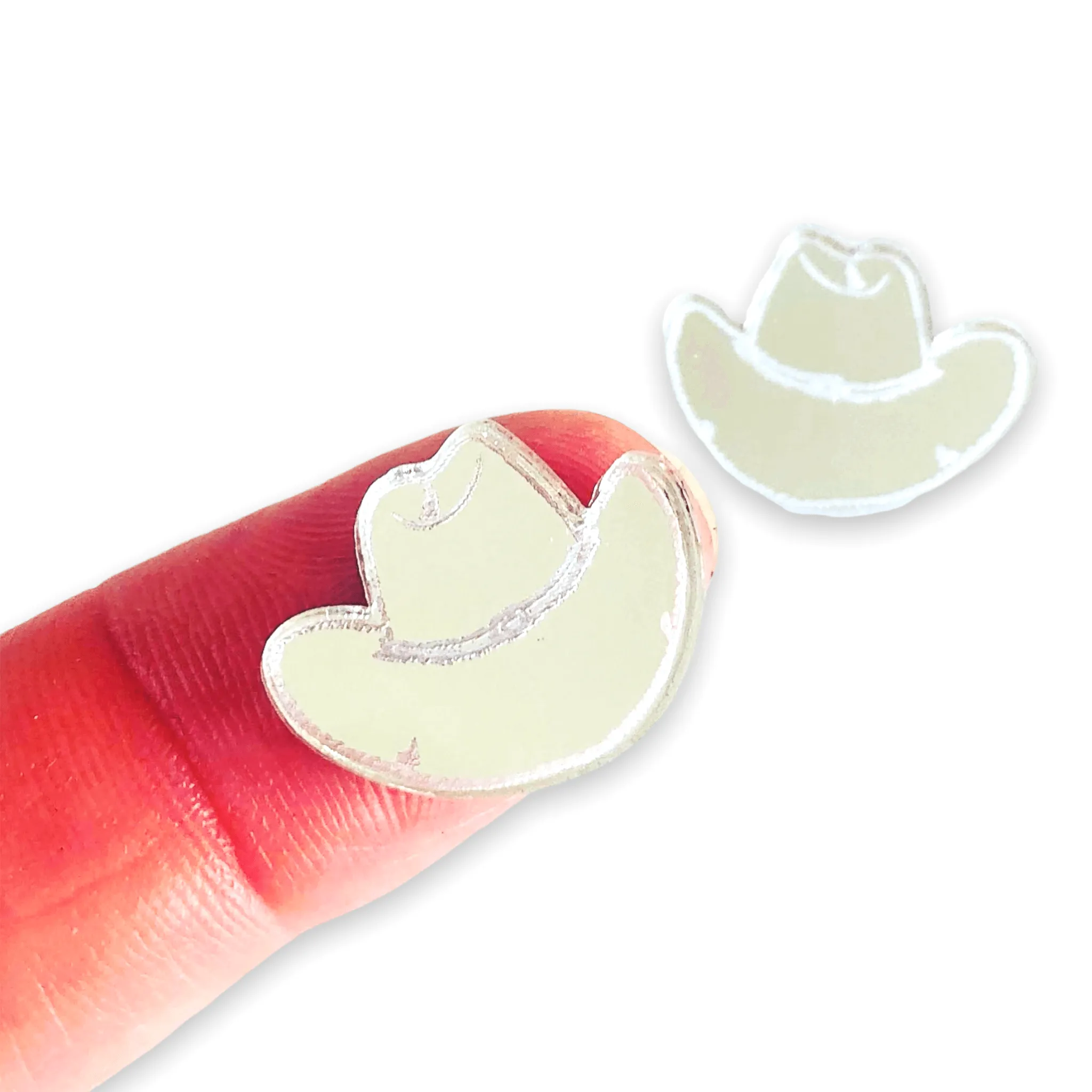 © Etched Small Cowgirl Hat Charms  - Two Sizes