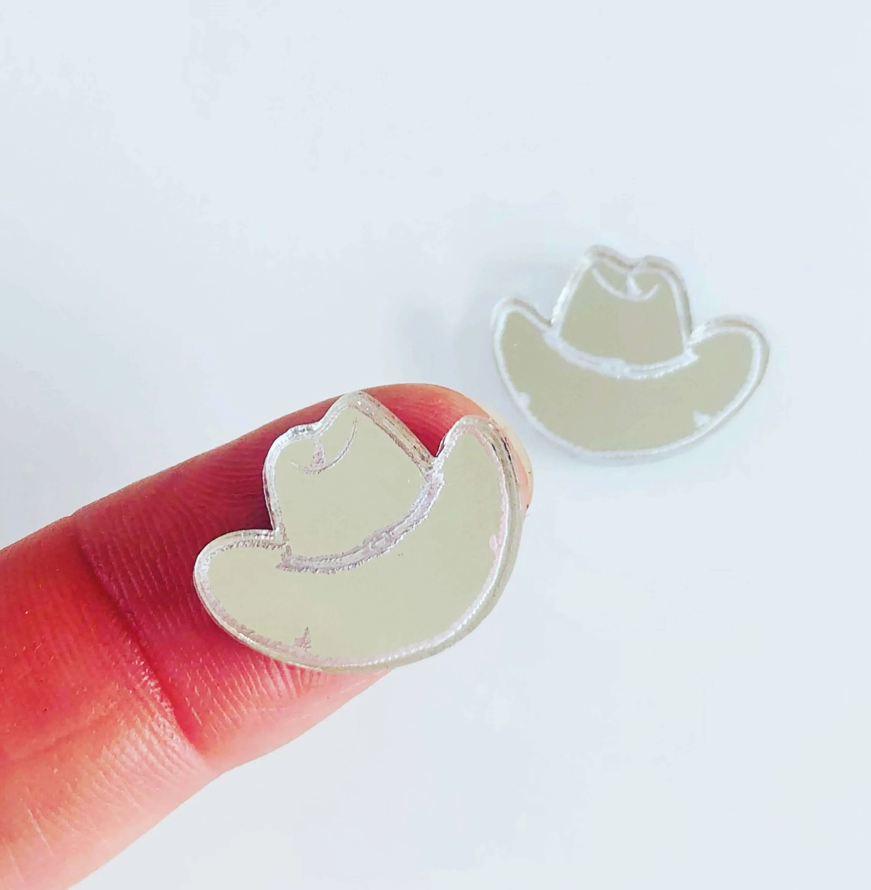 © Etched Small Cowgirl Hat Charms  - Two Sizes
