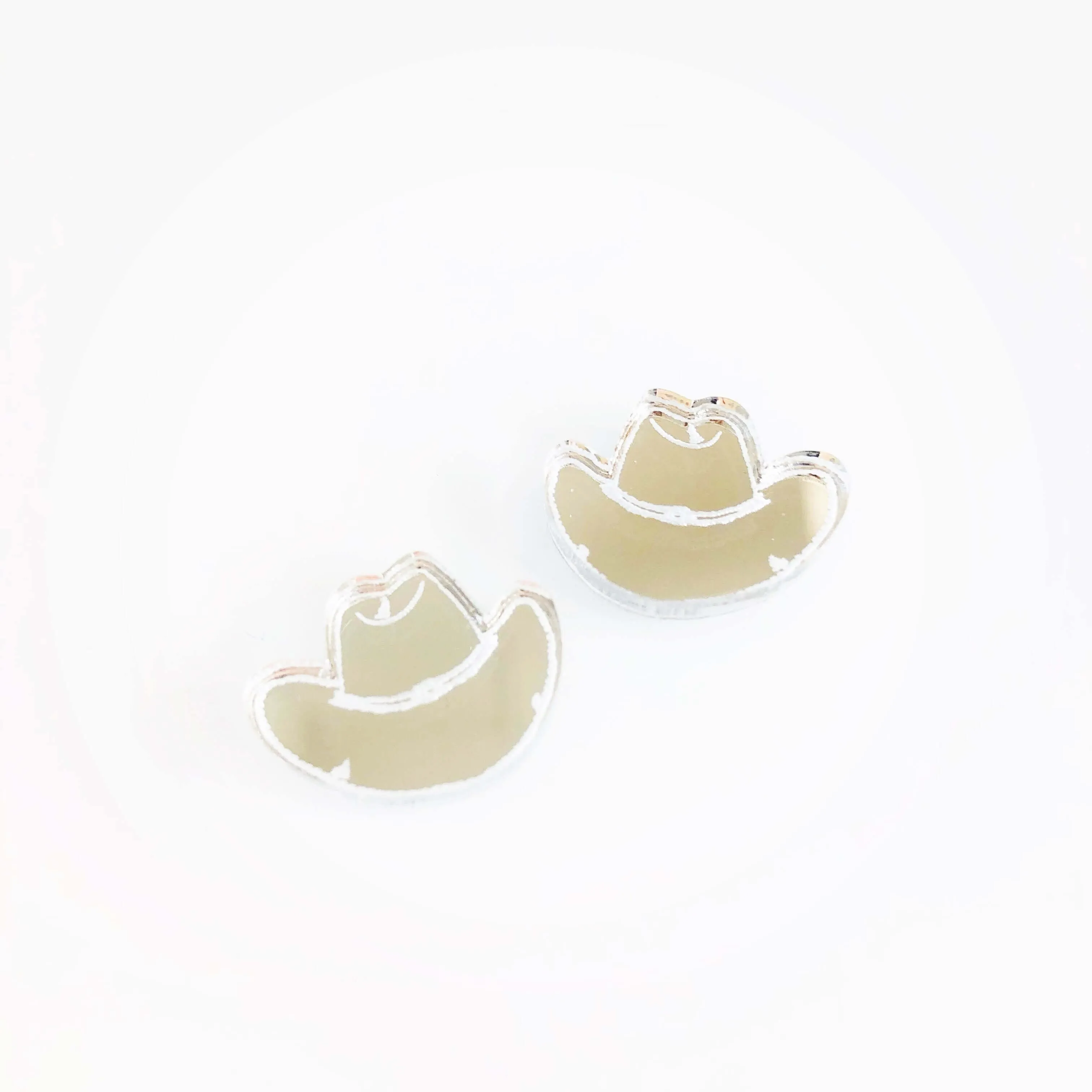 © Etched Small Cowgirl Hat Charms  - Two Sizes