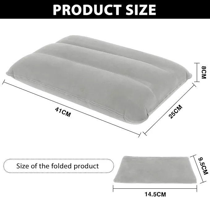 2 Pack Ultralight Inflatable Camping Pillows for Sleeping & Travel, Camp Pillow Backpacking for Sleeping, Inflatable Beach Ergonomic Pillows for Camping Hiking Home Sleeping (Sky Blue Gray)
