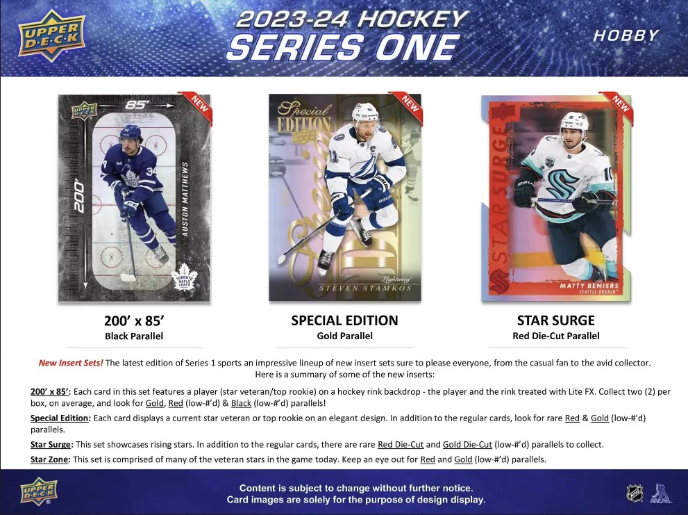 2023-24 Upper Deck Series 1 Hockey Hobby