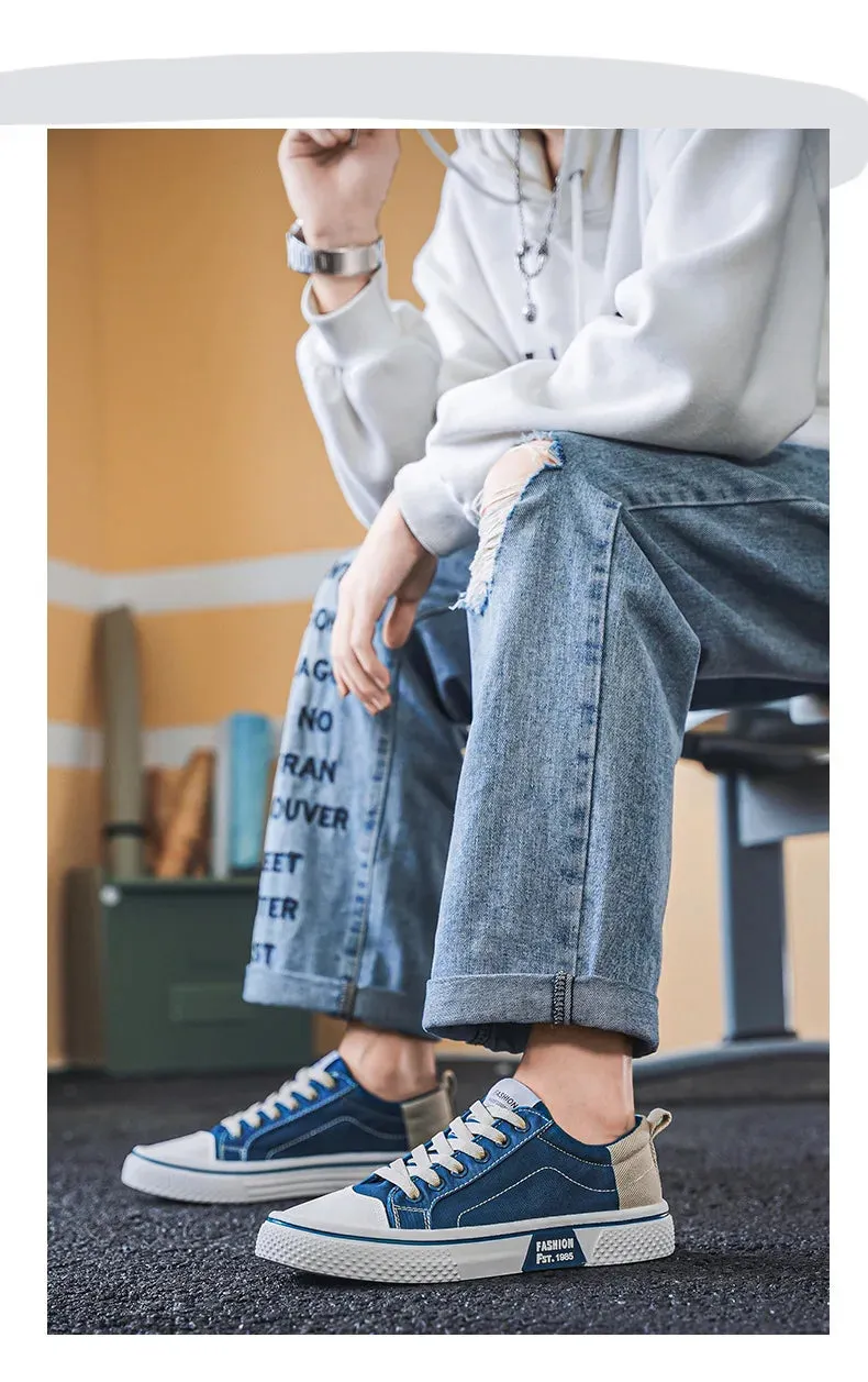 2025 Men's Breathable Canvas Skate Shoes 48 Size