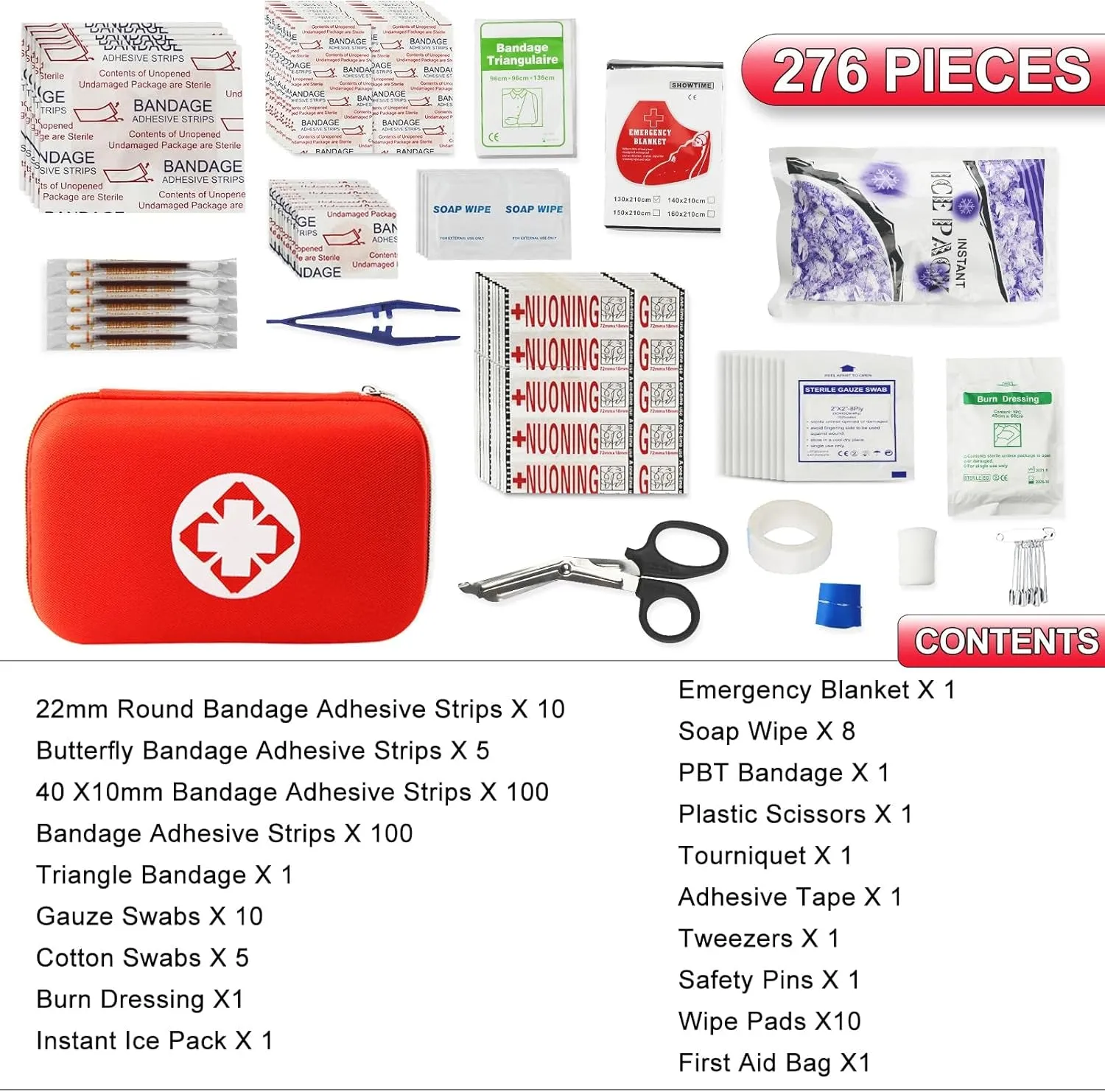 276PCS First Aid Kit, Outdoor Survival Kit for Home,  Outdoor, Travel