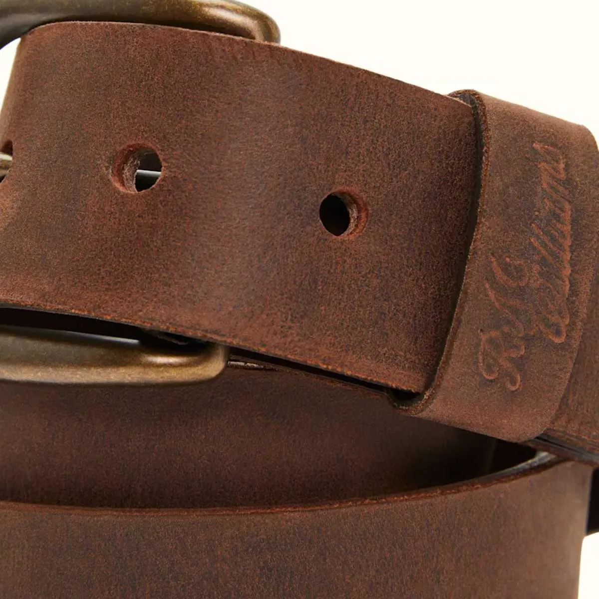 30% OFF RM WILLIAMS Goodwood Double Butt Leather 1.5" Belt - Mens - Bark - 38" Belt - (Fits 36" Waist)