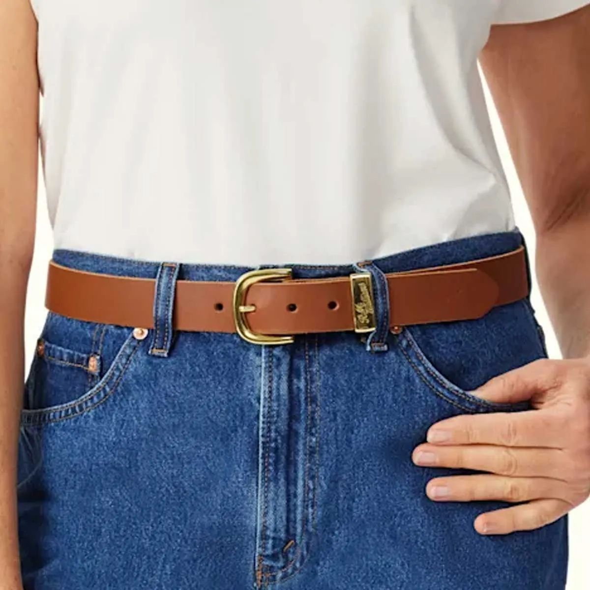 40% OFF RM WILLIAMS Women's Allora Double Butt Leather Belt - Caramel