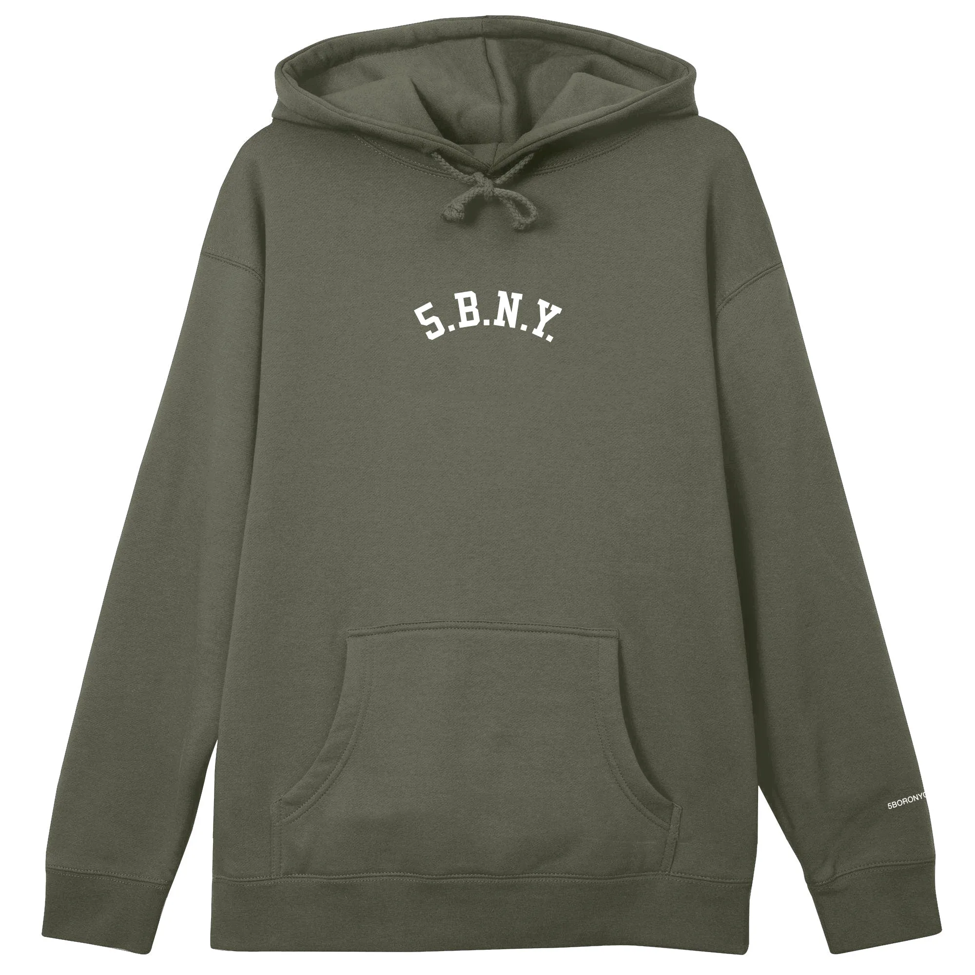 5BORO 5.B.N.Y. Pullover Sweatshirt  Army Green & White