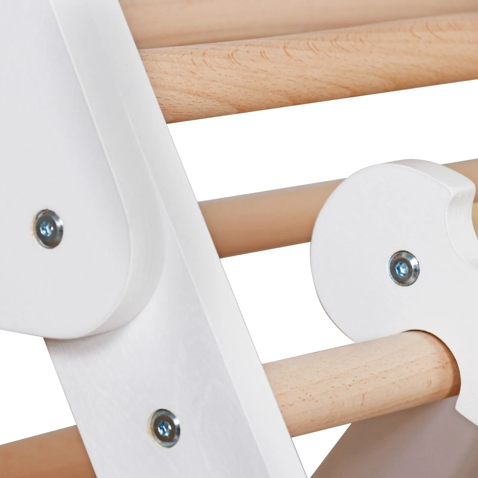 6-in-1 Children's Eco Wood Climbing Frame | Montessori Pikler Set | Arch | Rocker | Slide | Climbing Triangle | Den | White/Natural