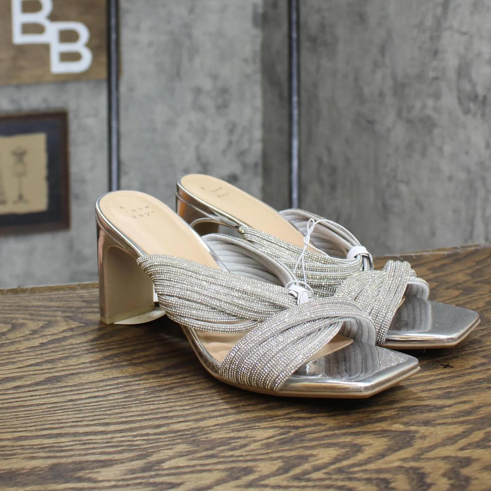 A New Day Womens Tammy Rhinestone Heels 89886494