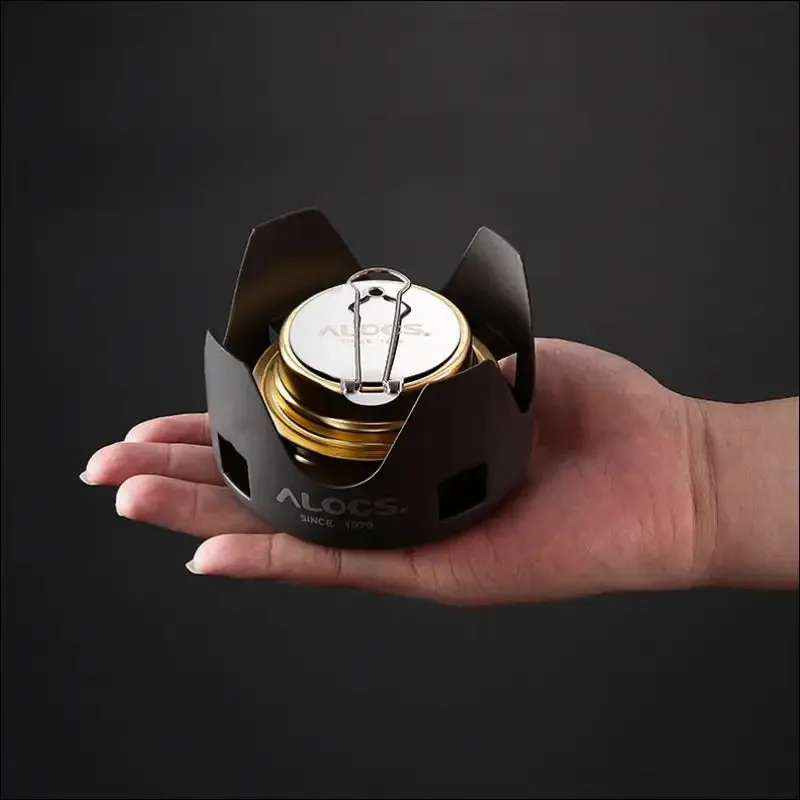 Alocs cs-b02 cs-b13 mini alcohol stove with stand - compact outdoor backpacking camping furnace