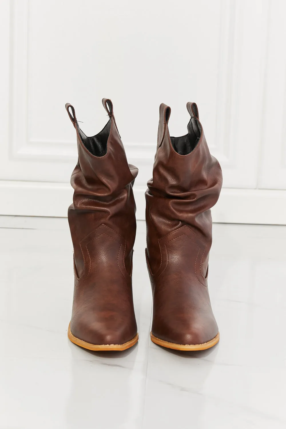 Better in Texas Scrunch Cowboy Boots - Burnt Umber