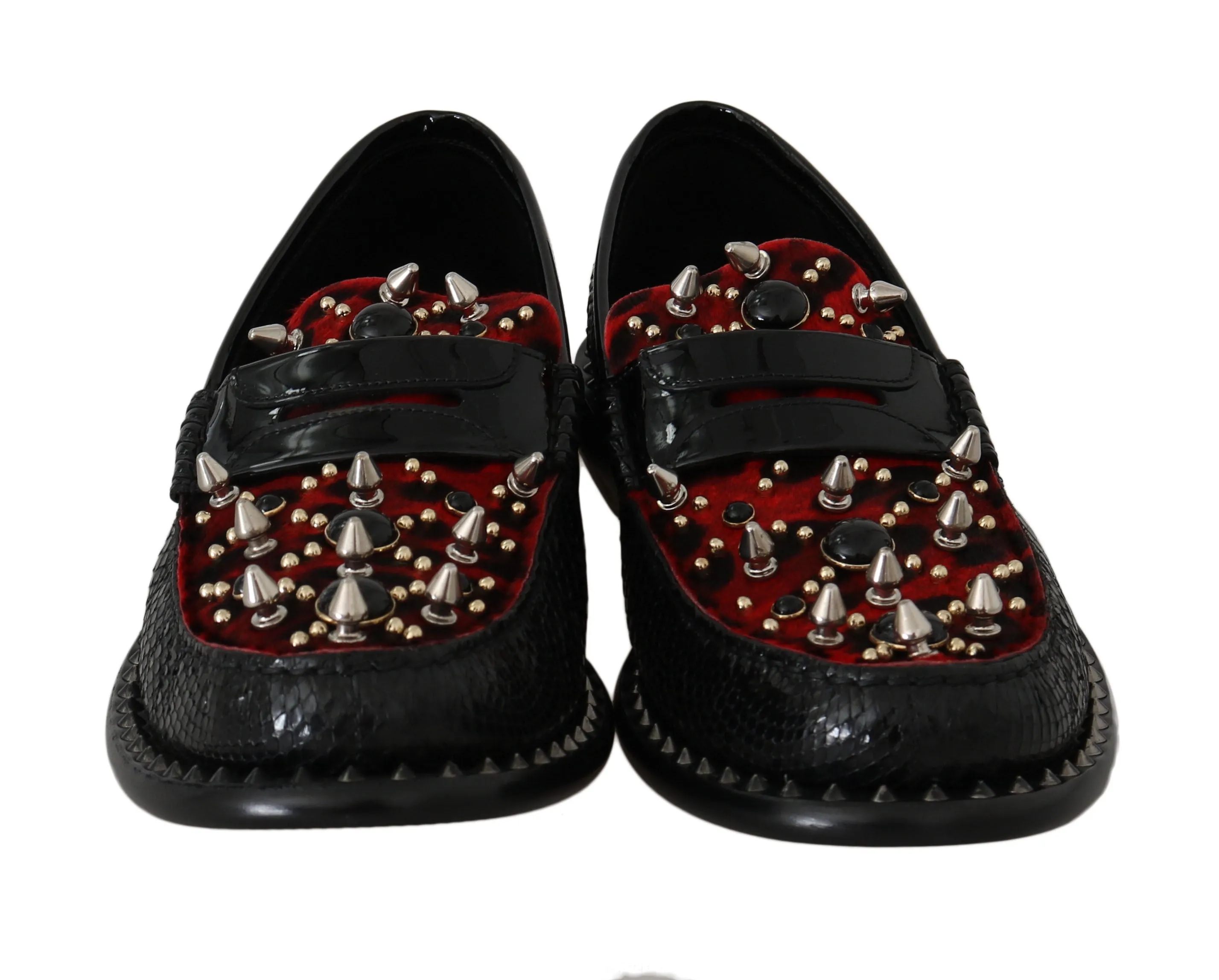 Black Snakeskin Moccasins Loafers