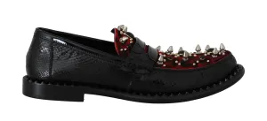Black Snakeskin Moccasins Loafers
