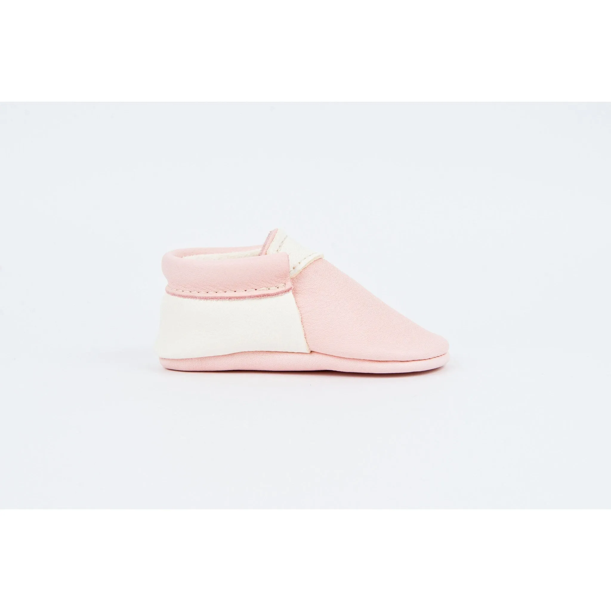 Blush & White Handmade Urban Moccasins