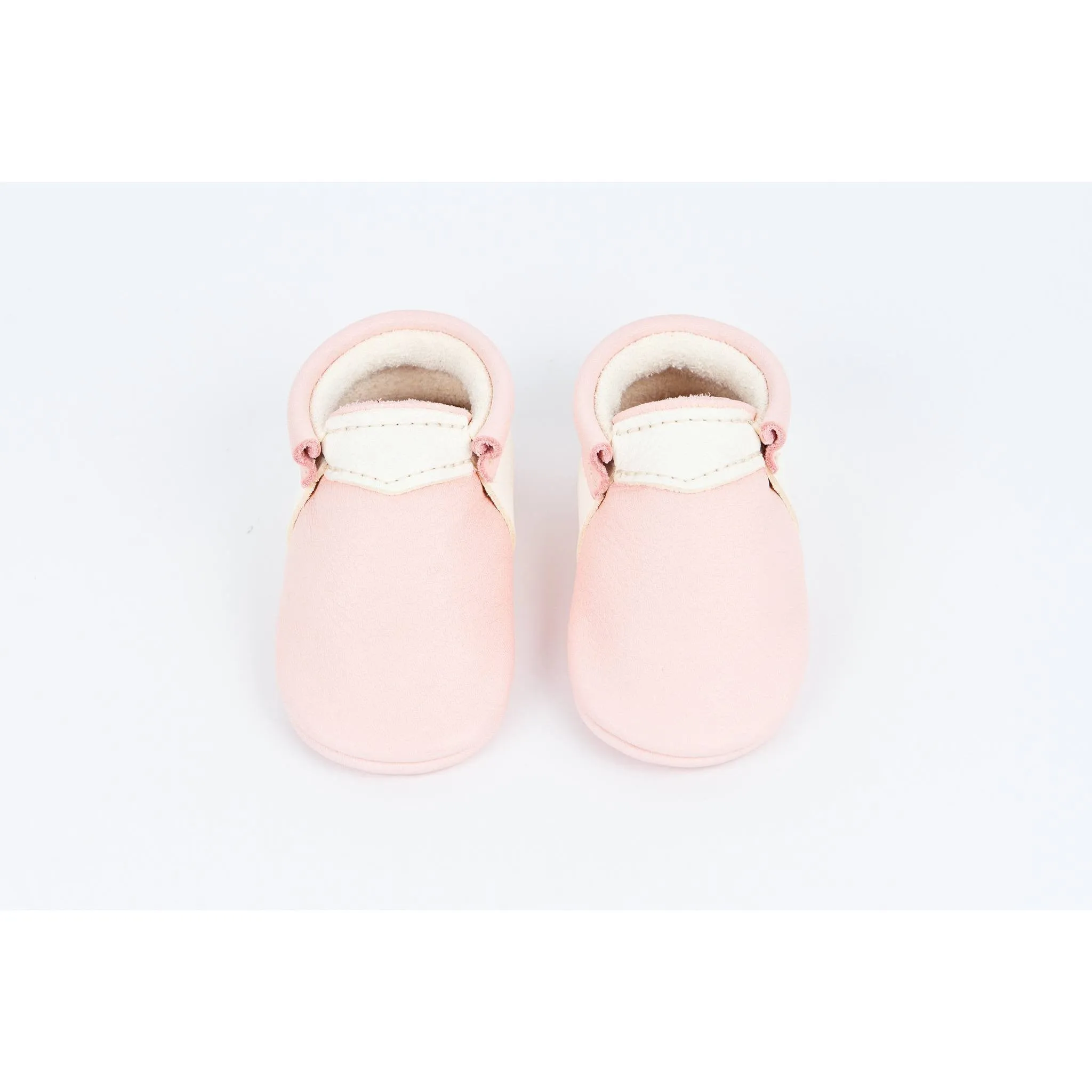 Blush & White Handmade Urban Moccasins