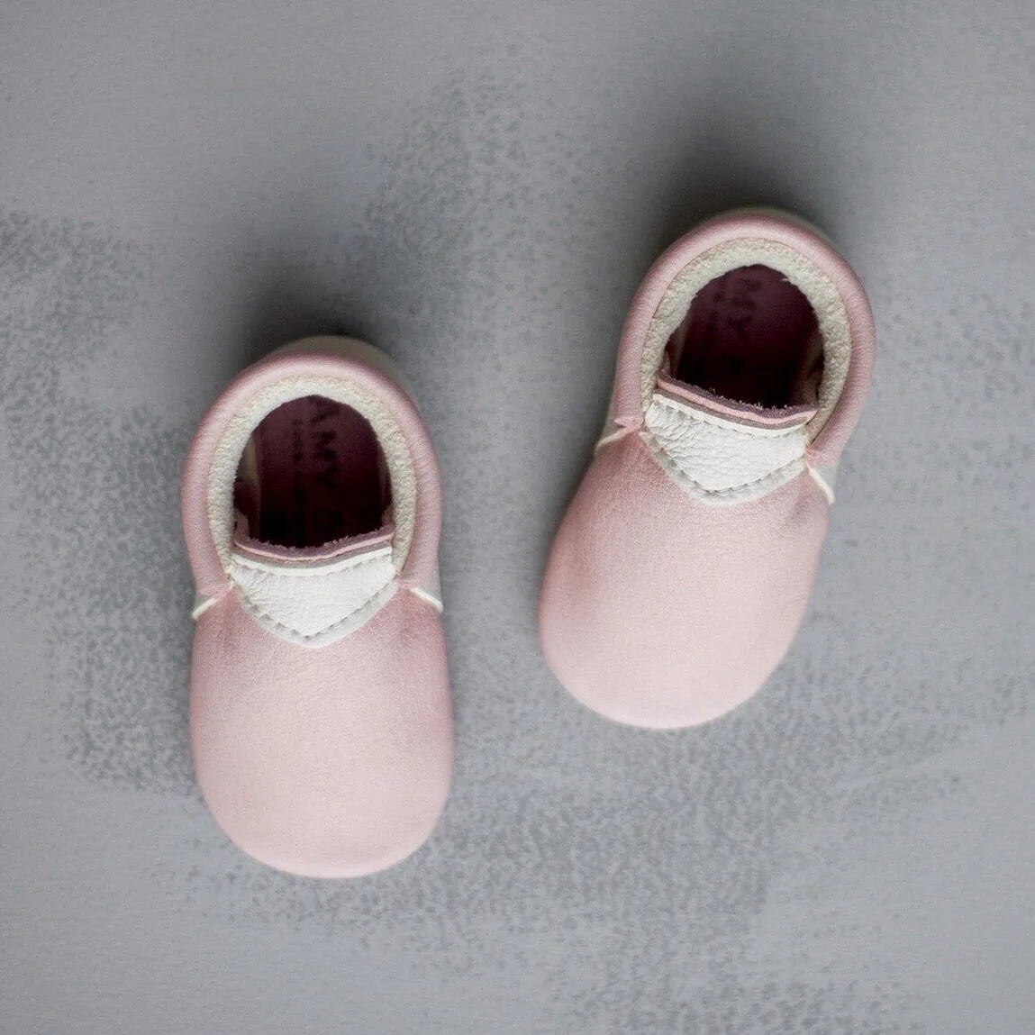 Blush & White Handmade Urban Moccasins
