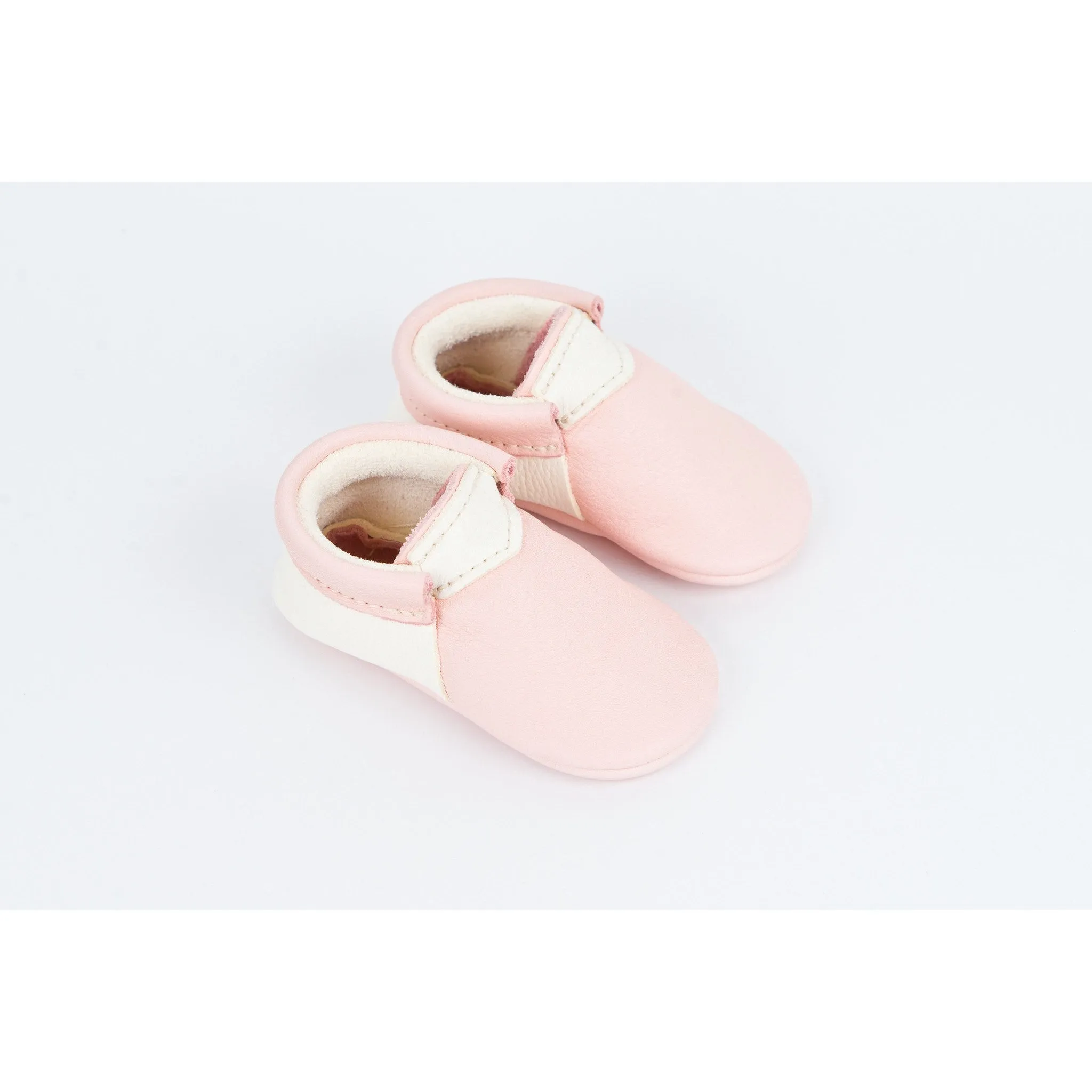 Blush & White Handmade Urban Moccasins