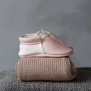 Blush & White Handmade Urban Moccasins