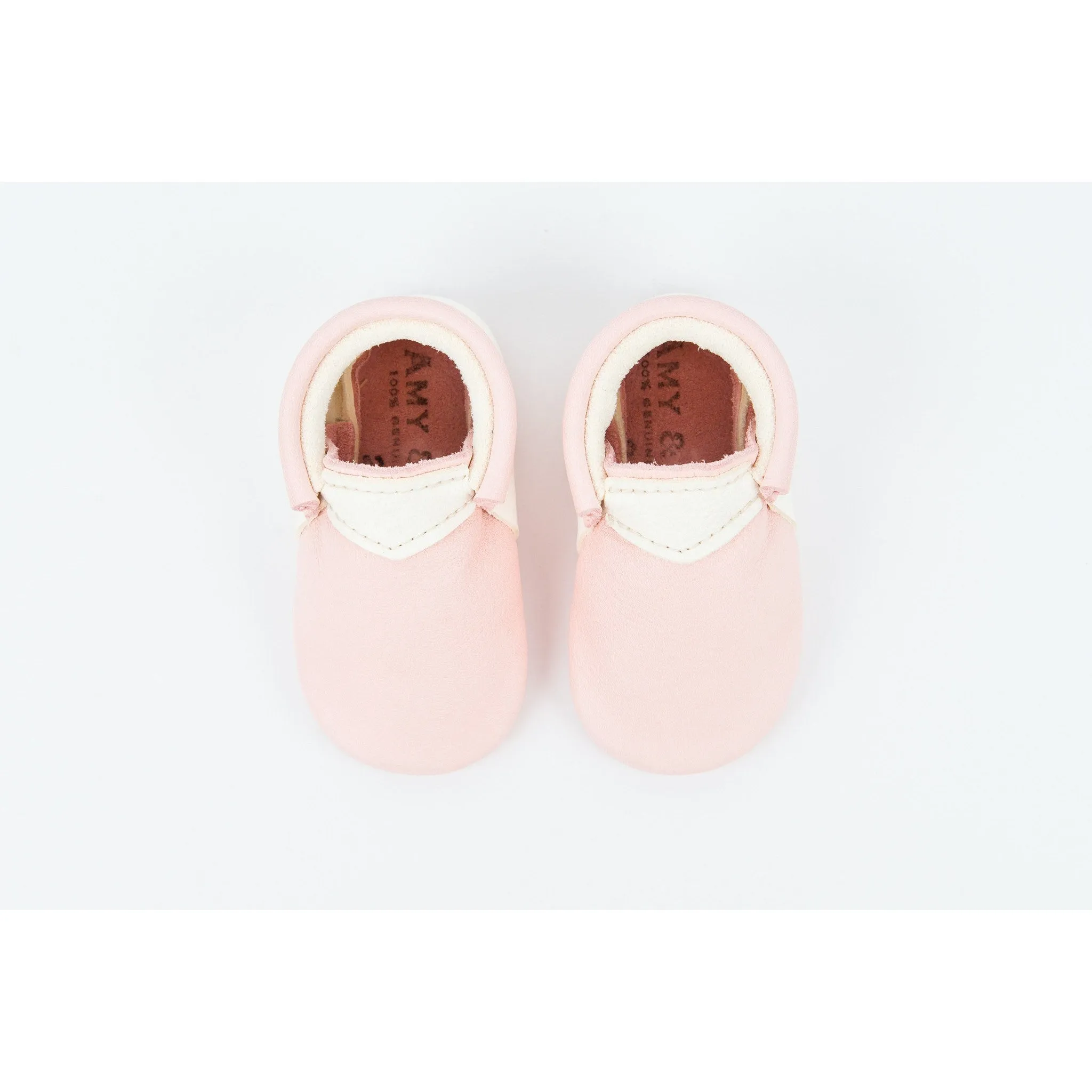 Blush & White Handmade Urban Moccasins