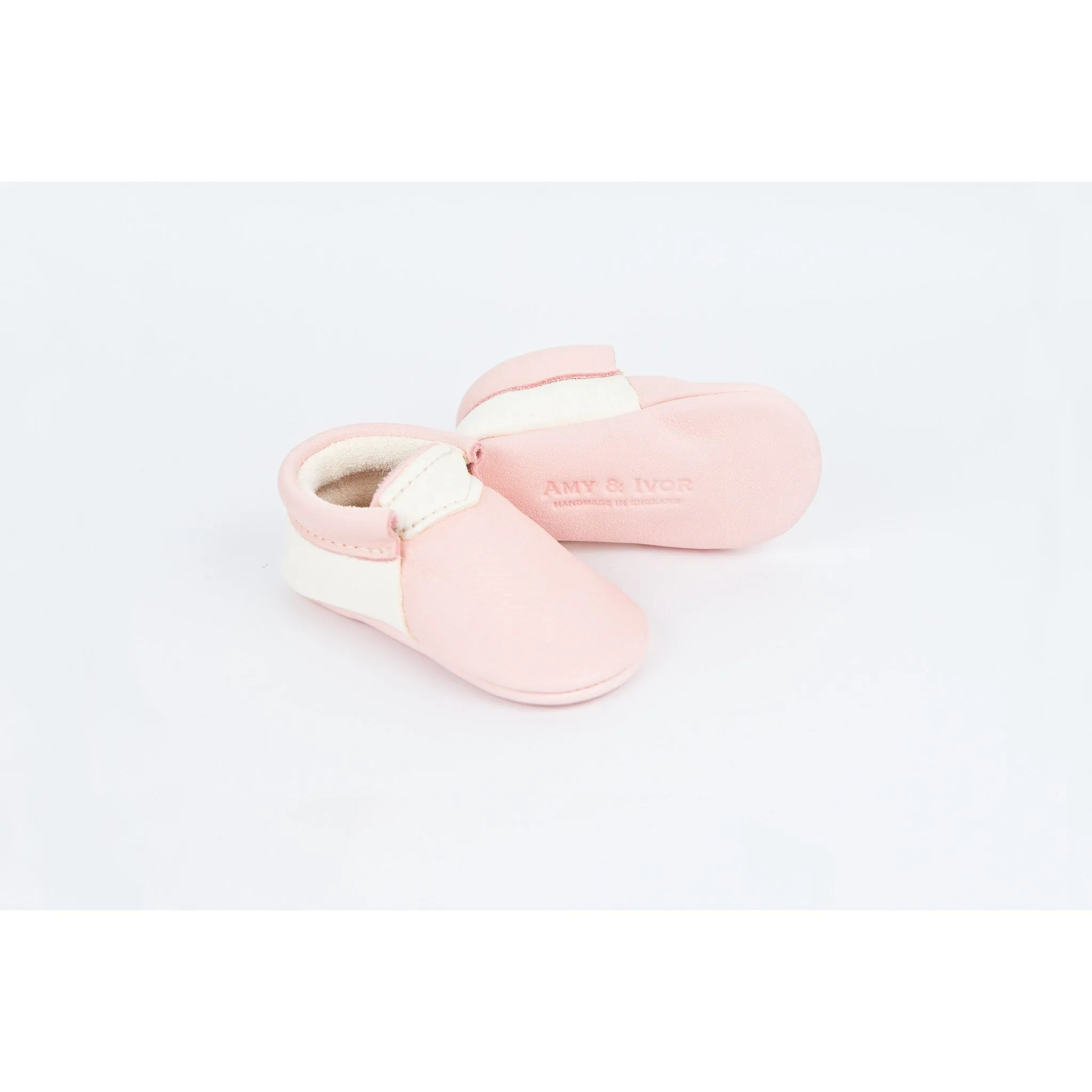 Blush & White Handmade Urban Moccasins