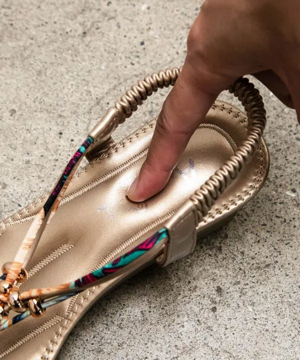 Bohemian Wedge Sandals - GOLD