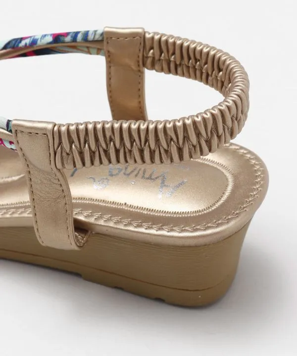 Bohemian Wedge Sandals - GOLD