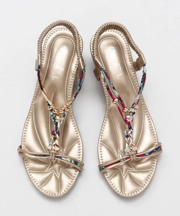 Bohemian Wedge Sandals - GOLD