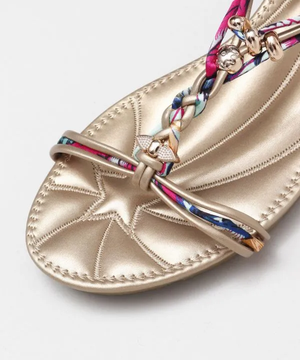 Bohemian Wedge Sandals - GOLD