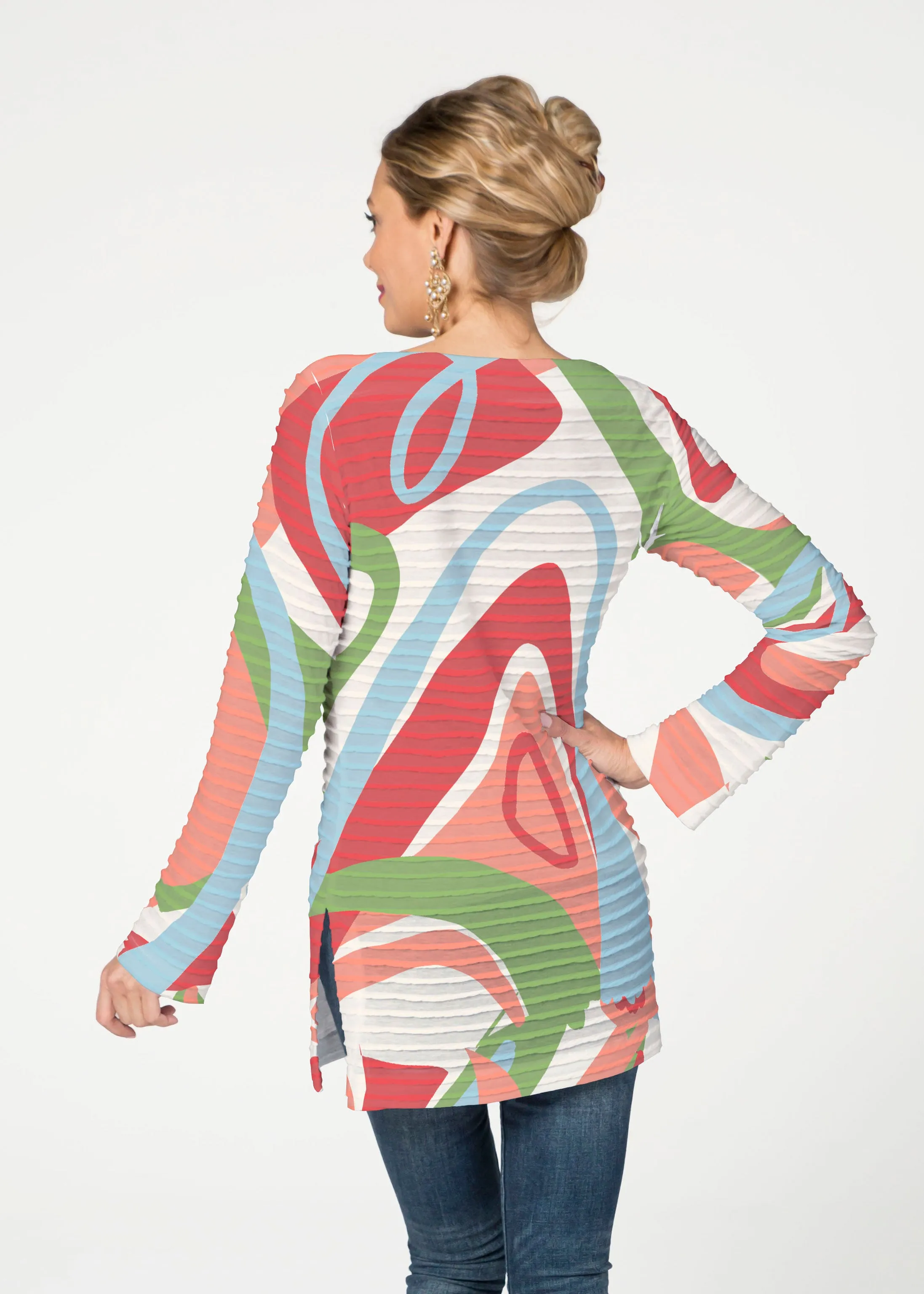 Boomerang (17292) ~ Banded Boatneck Tunic