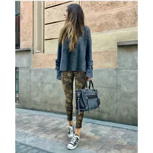 Camouflage Jeans Women's Jeans High Waist Jeans Zipper Pencil Pants