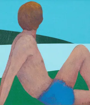 CHARLES PACHTER "BATHER" PAINTING, 1980