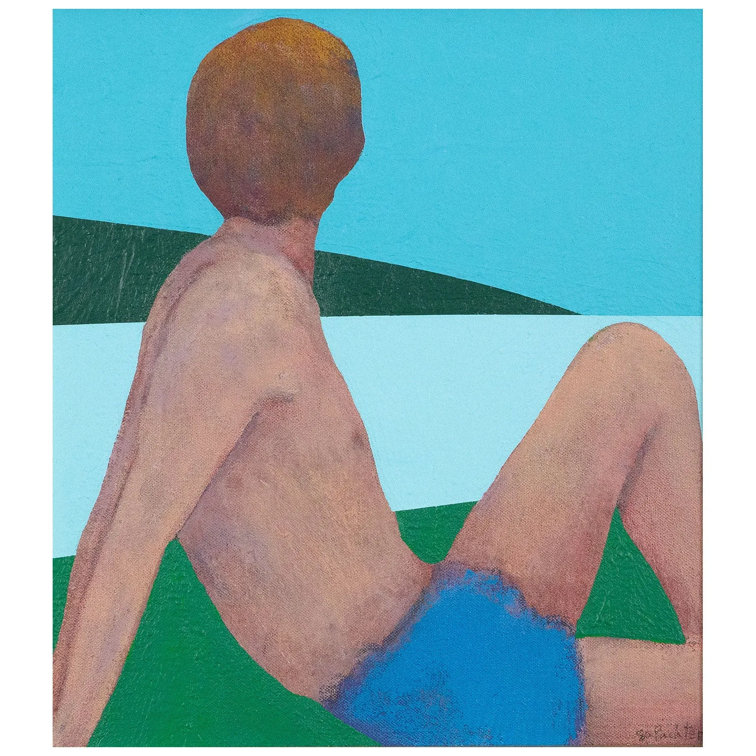 CHARLES PACHTER "BATHER" PAINTING, 1980
