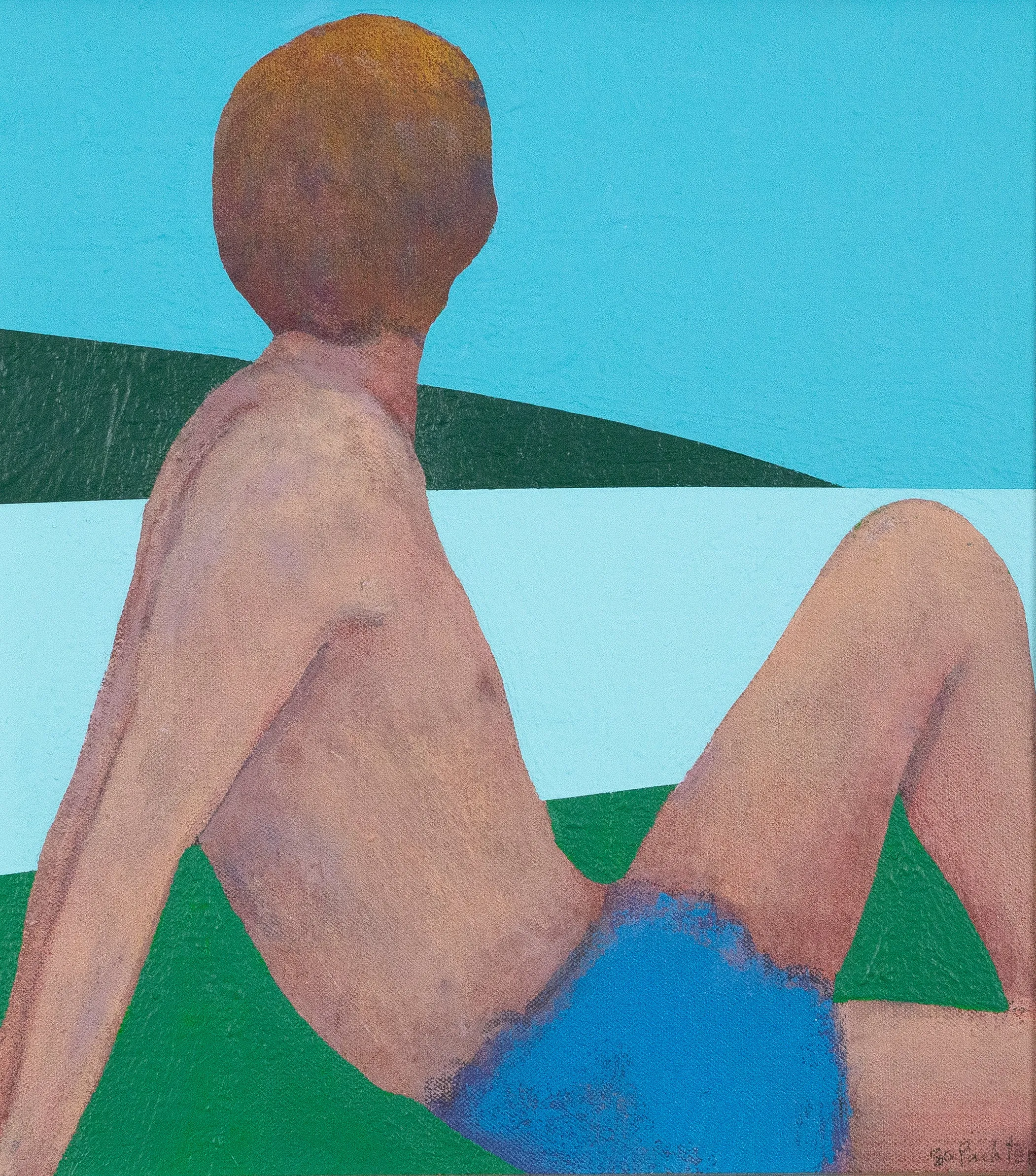 CHARLES PACHTER "BATHER" PAINTING, 1980