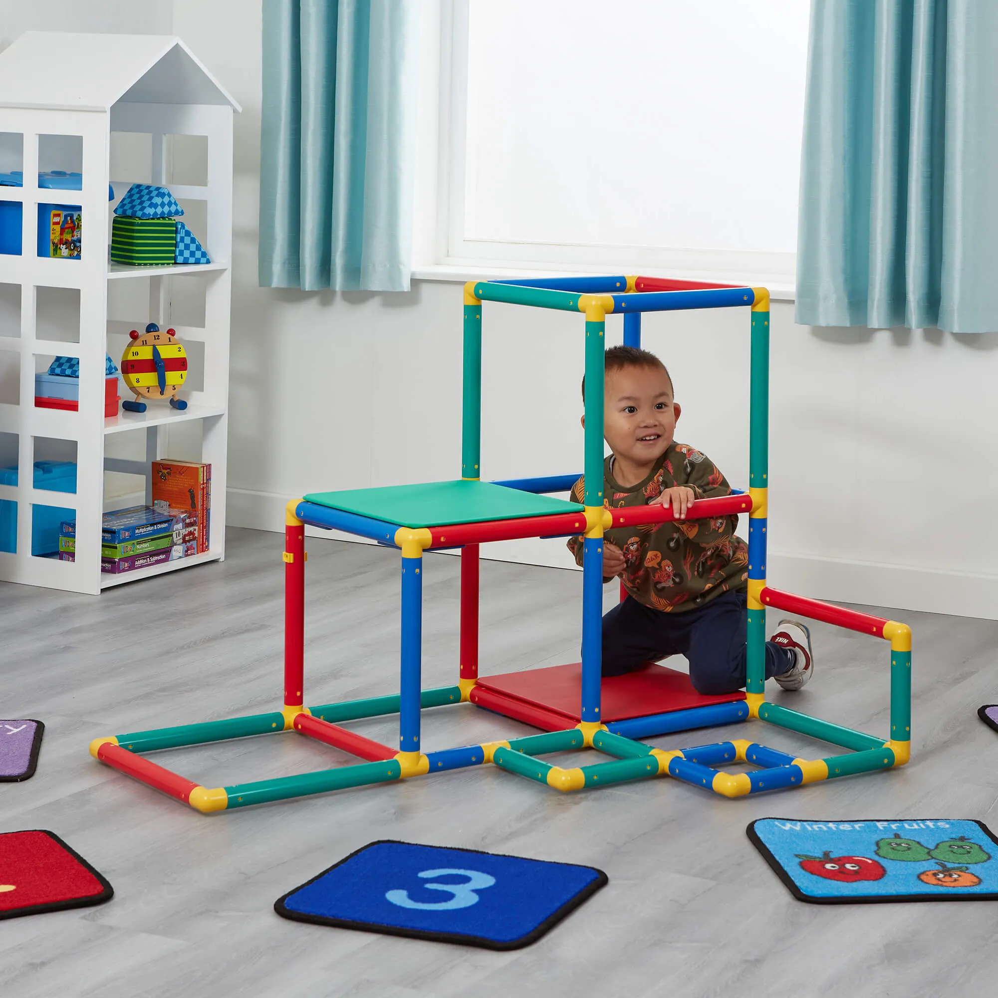 Children's Multi Purpose 10-in-1 Montessori Climbing Gym with Slide | Table & Chair Set | 12m 