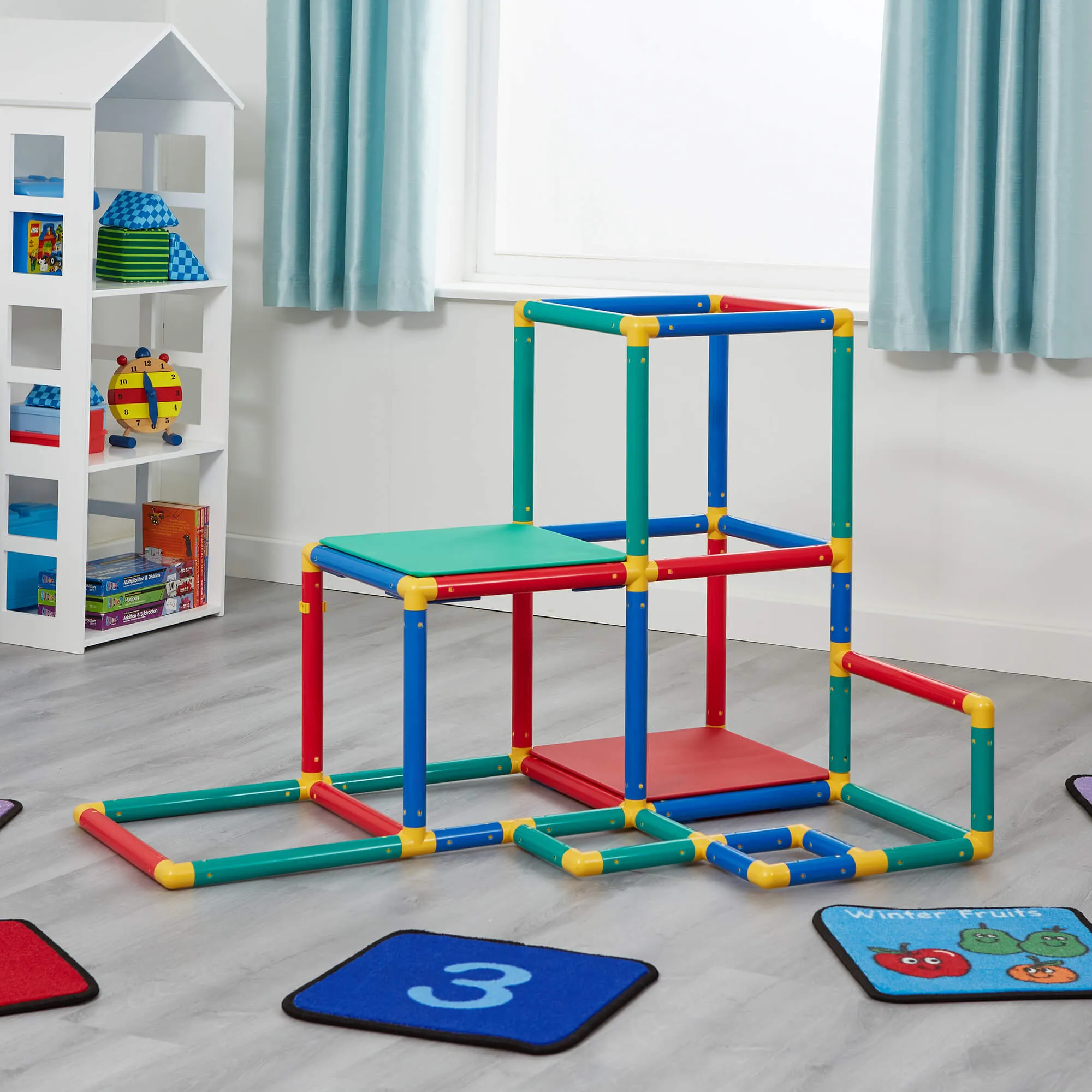 Children's Multi Purpose 10-in-1 Montessori Climbing Gym with Slide | Table & Chair Set | 12m 