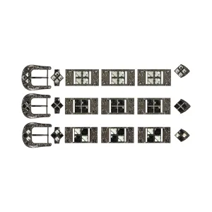 Chrome Four Stone Buckle Set