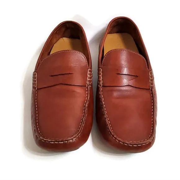 Cole Haan Howland Leather Penny Loafer Driving Shoe Saddle Tan Size 9 Wide