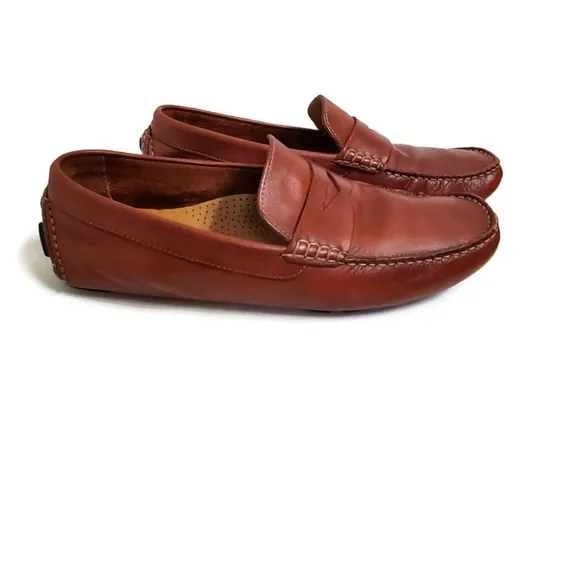 Cole Haan Howland Leather Penny Loafer Driving Shoe Saddle Tan Size 9 Wide