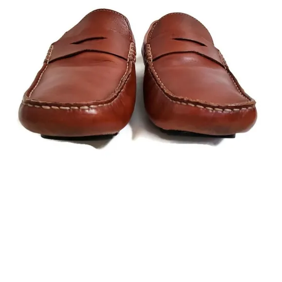 Cole Haan Howland Leather Penny Loafer Driving Shoe Saddle Tan Size 9 Wide