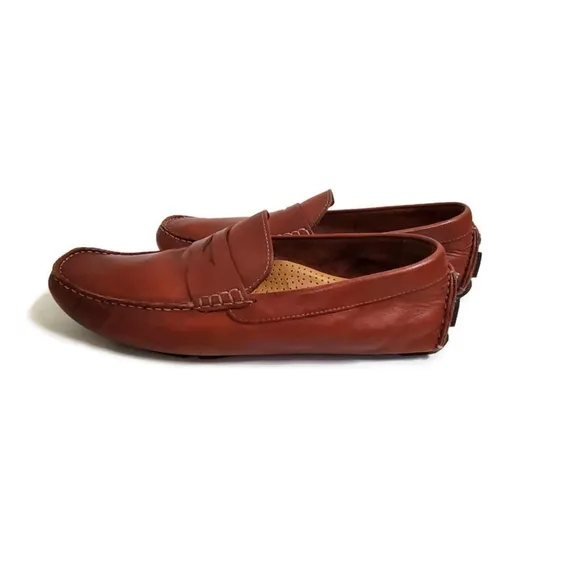 Cole Haan Howland Leather Penny Loafer Driving Shoe Saddle Tan Size 9 Wide