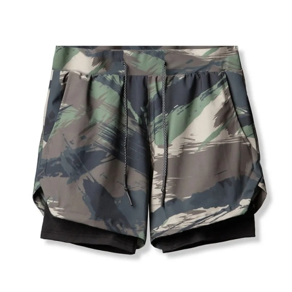 ContiNent 33 Camo Running Shorts Men 2 In 1 Double-deck Quick Dry GYM Sport Shorts Fitness Jogging Workout Shorts Men Sports Short Pants