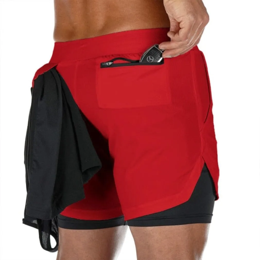 ContiNent 33 Camo Running Shorts Men 2 In 1 Double-deck Quick Dry GYM Sport Shorts Fitness Jogging Workout Shorts Men Sports Short Pants