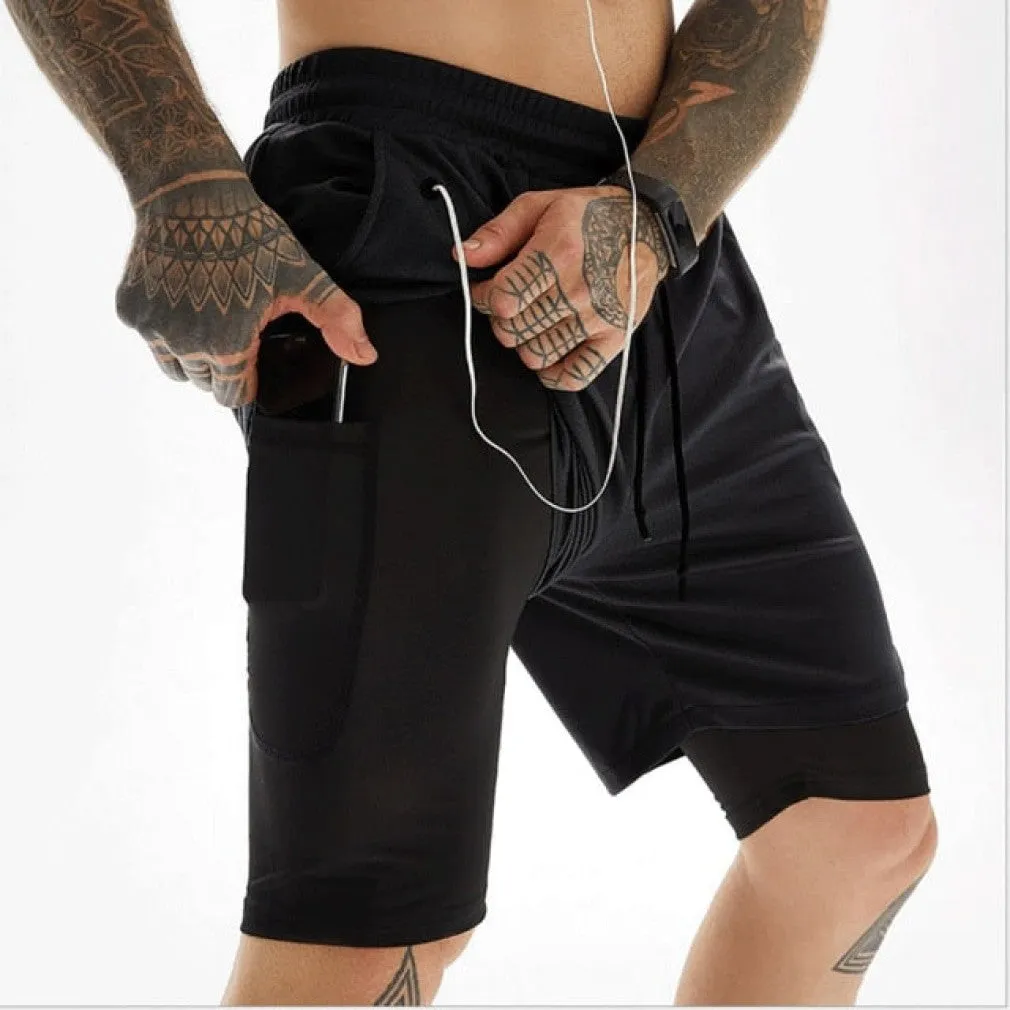 ContiNent 33 Camo Running Shorts Men 2 In 1 Double-deck Quick Dry GYM Sport Shorts Fitness Jogging Workout Shorts Men Sports Short Pants