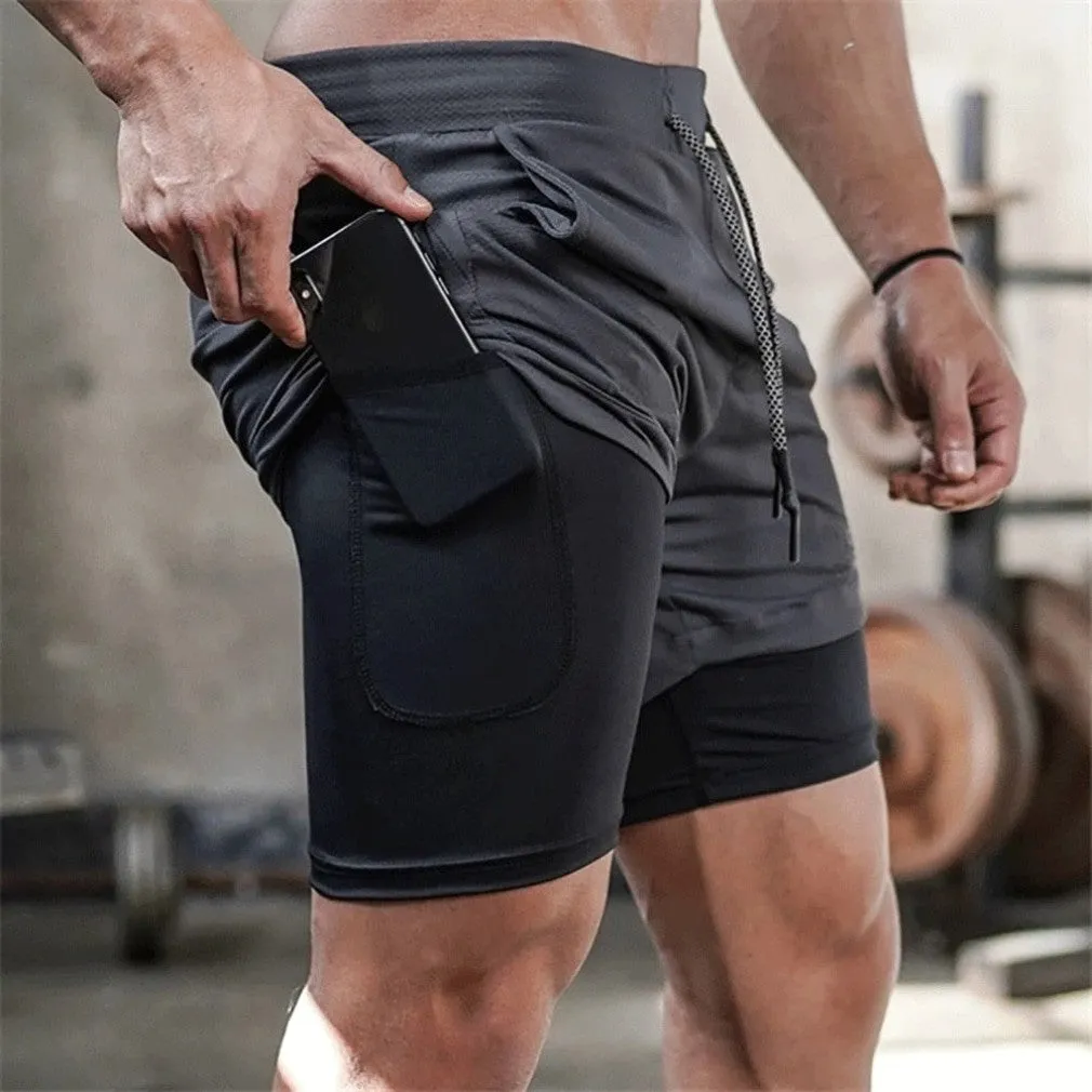 ContiNent 33 Camo Running Shorts Men 2 In 1 Double-deck Quick Dry GYM Sport Shorts Fitness Jogging Workout Shorts Men Sports Short Pants
