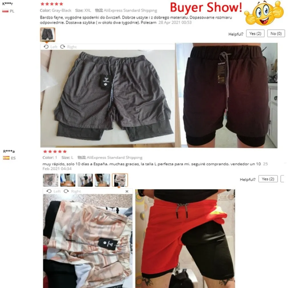 ContiNent 33 Camo Running Shorts Men 2 In 1 Double-deck Quick Dry GYM Sport Shorts Fitness Jogging Workout Shorts Men Sports Short Pants