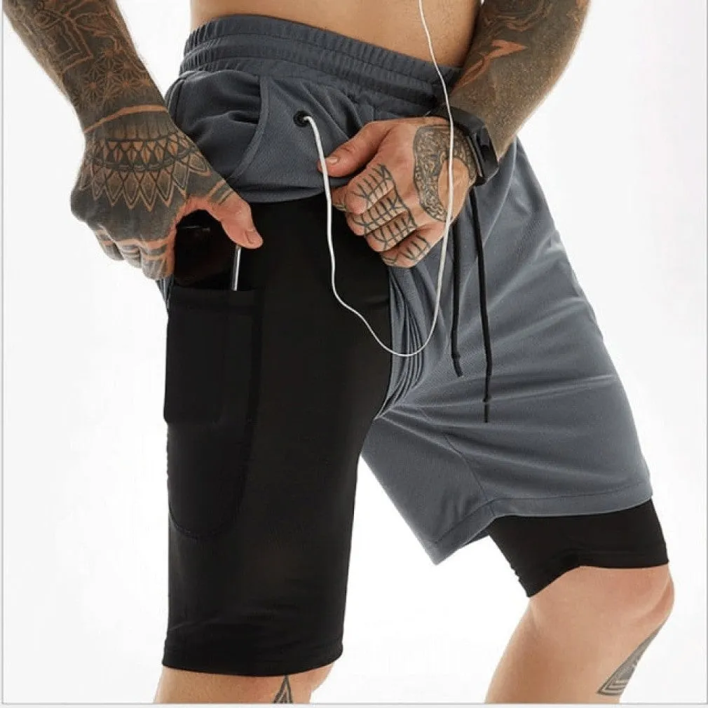 ContiNent 33 Camo Running Shorts Men 2 In 1 Double-deck Quick Dry GYM Sport Shorts Fitness Jogging Workout Shorts Men Sports Short Pants