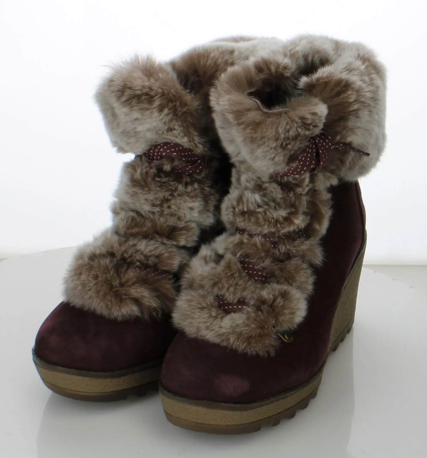 Cougar Penelope Genuine Fur Trim Burgundy Waterproof Boots