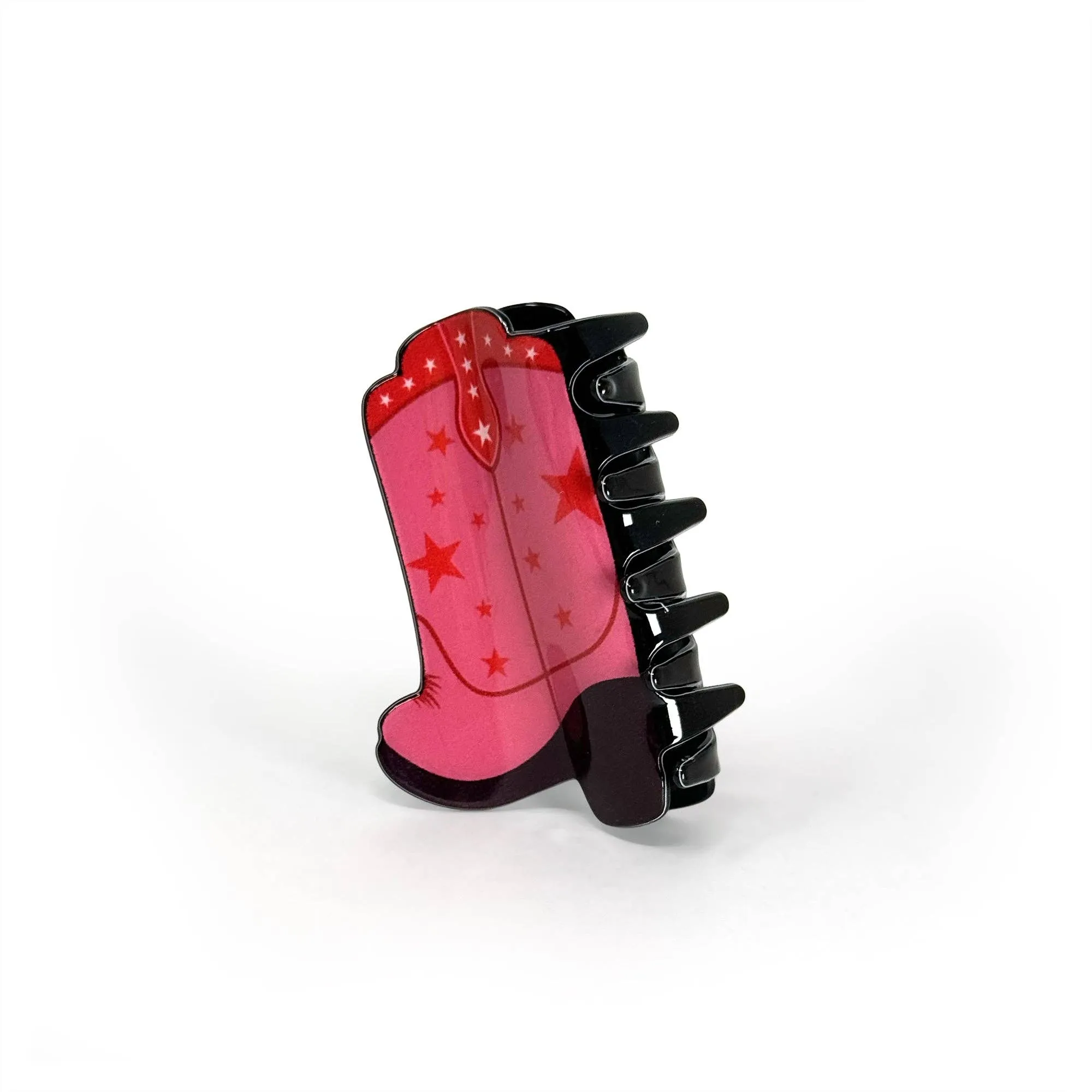 Cowboy Boots Hair Claw Clip – Western-Inspired Hair Accessor: Orange with Flowers