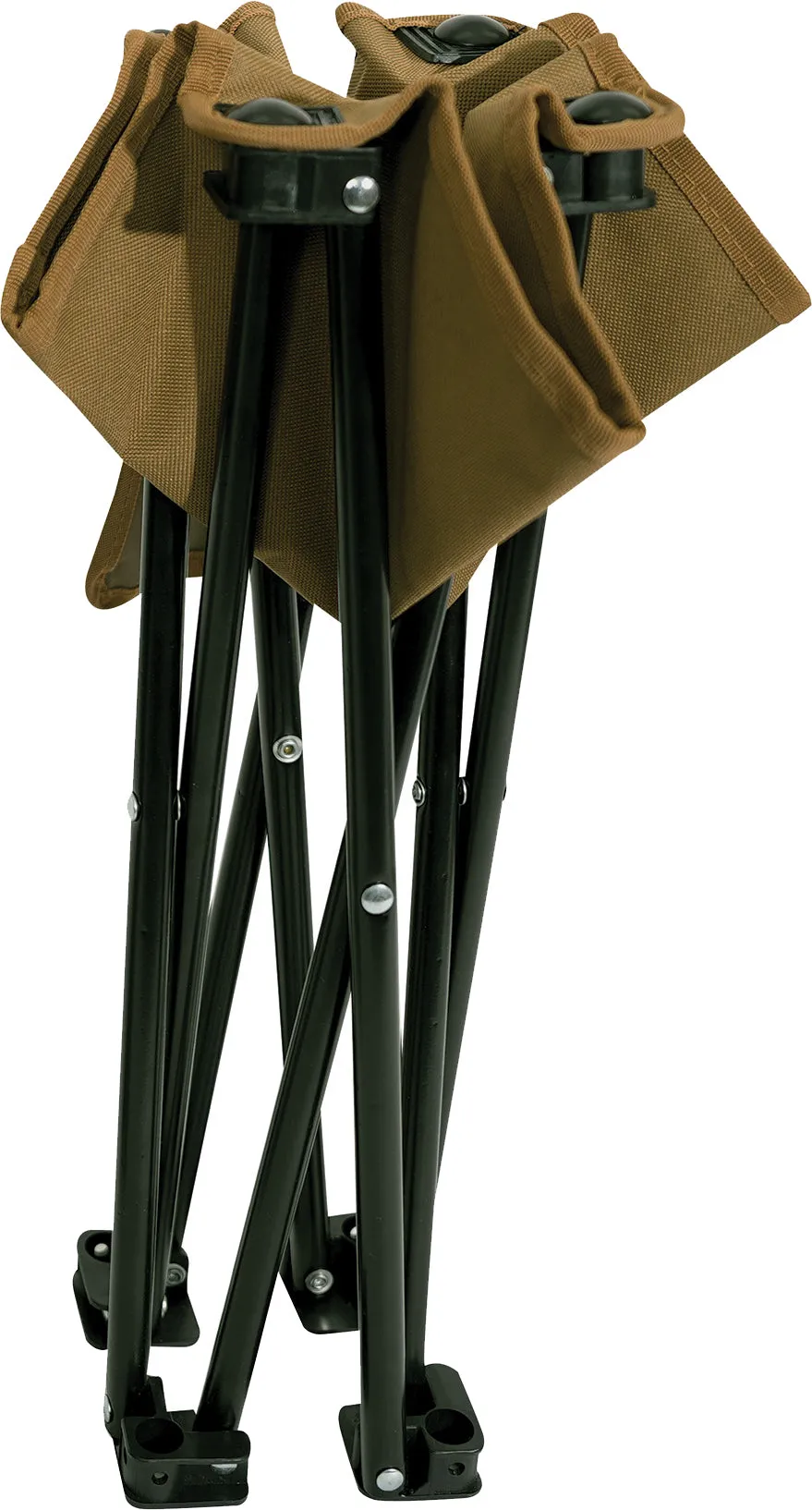 Coyote Brown - Collapsible Camp Stool with Carry Pouch - 300 lbs Capacity