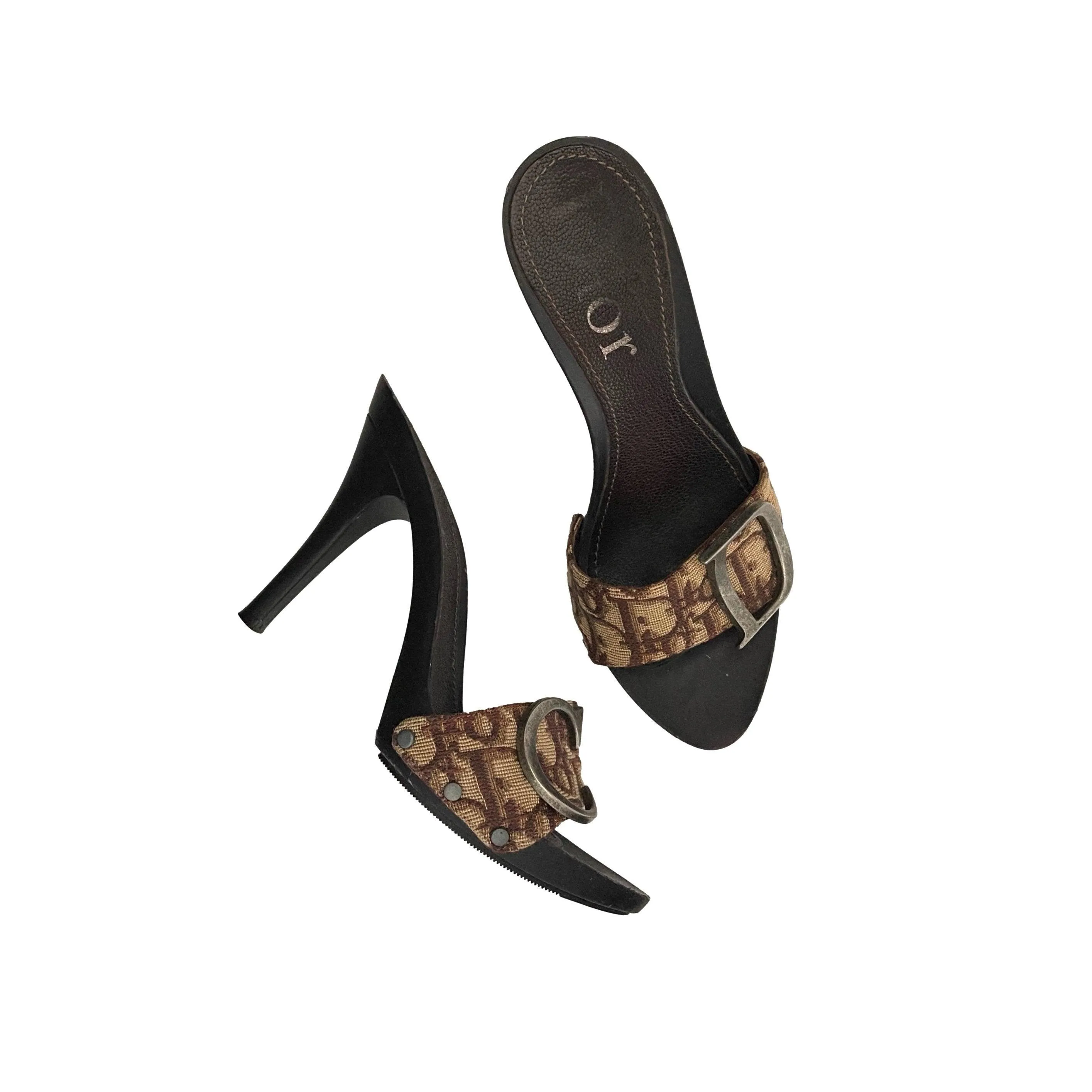 Dior Brown Logo Heels