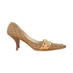 Dior Tan Logo Grommet Heels